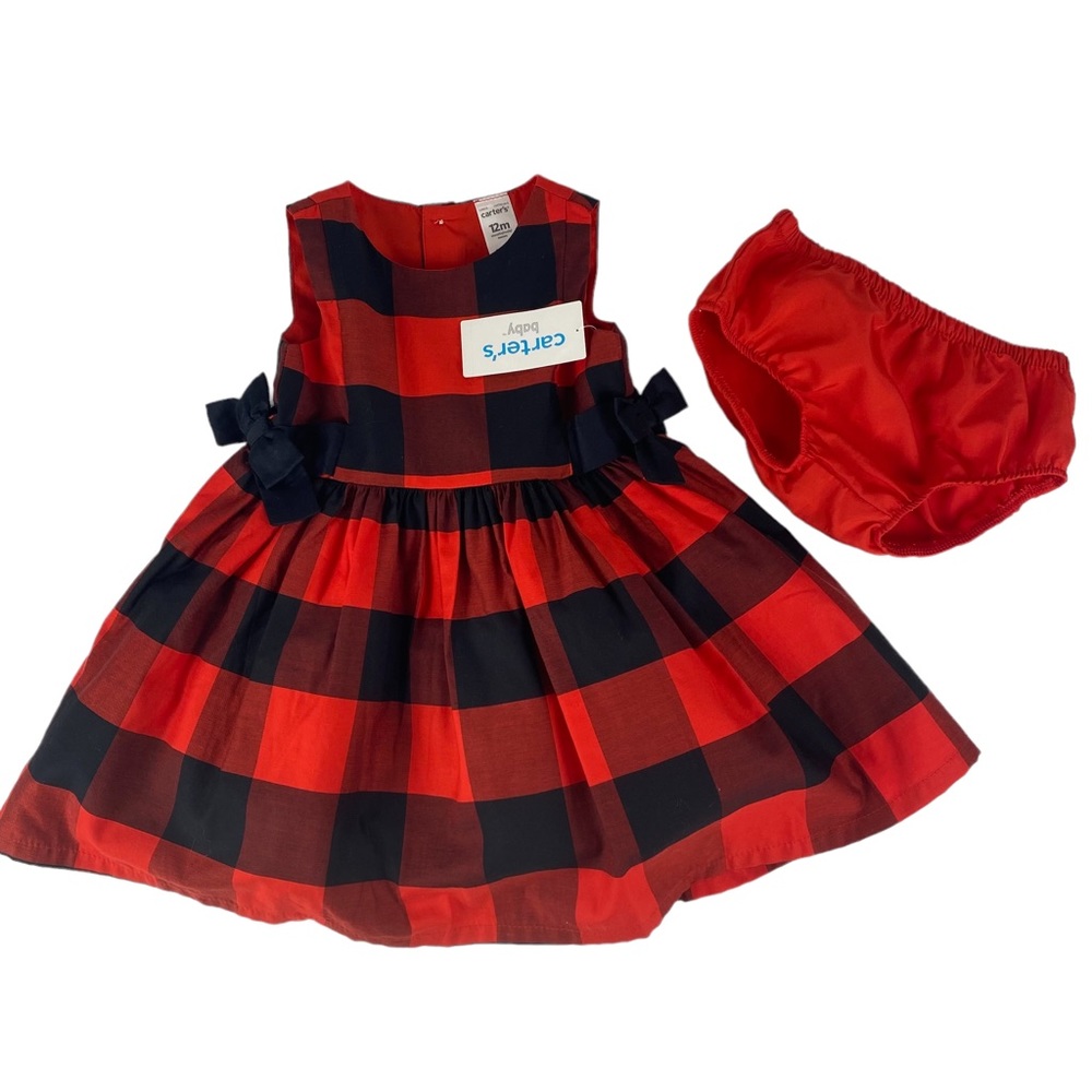 NWT Carters Buffalo Plaid Dress Size 12M